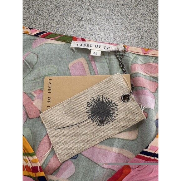 Label of Love NWT Orange Green  Tropical Medium Woman dress Anthropologie Summer - Picture 10 of 11